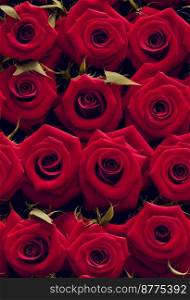 Happy valentines day red roses background 3d illustrated