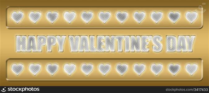happy valentines. very bright bling style happy valentines banner