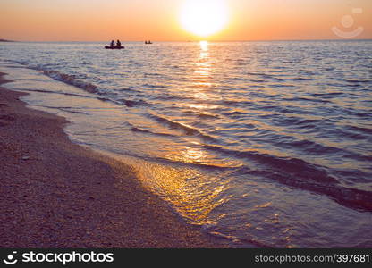 happy weekend by the sea - Ukrainian landscape at the Sea of Azov, Ukraine