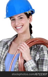 Happy woman laborer