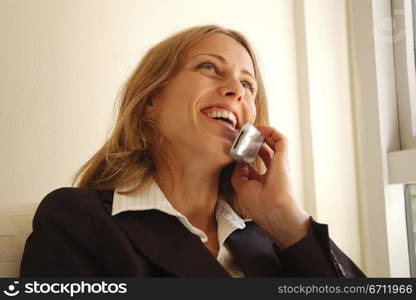 Happy woman on phone