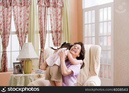 Happy woman with granddaughter