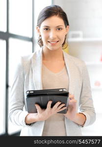 happy woman with tablet pc computer