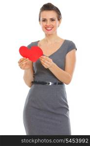 Happy woman with Valentines card