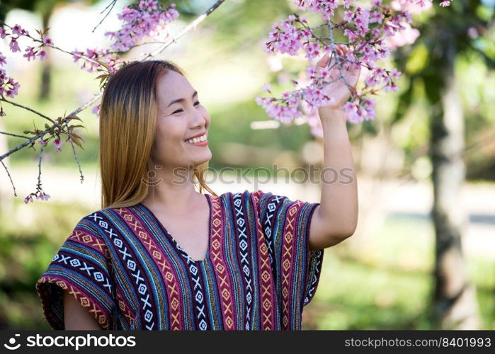 Happy women in nature background