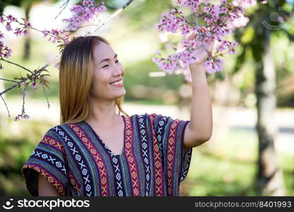 Happy women in nature background