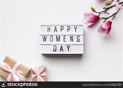 happy women s day lettering white background