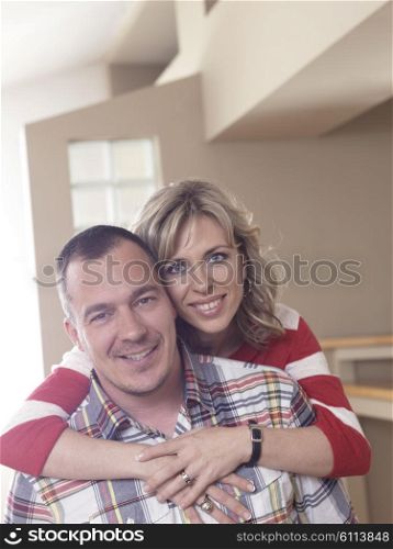 happy young adults portrait at home indoors