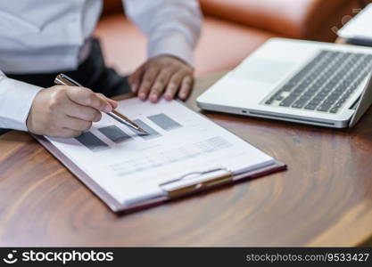 Happy young Asian Woman working on computer Busi≠ss Data Analyst