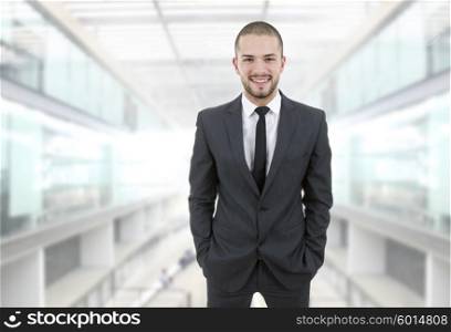 happy young businessman at the office