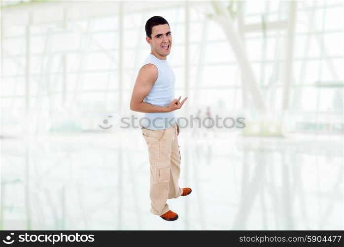 happy young casual man full length