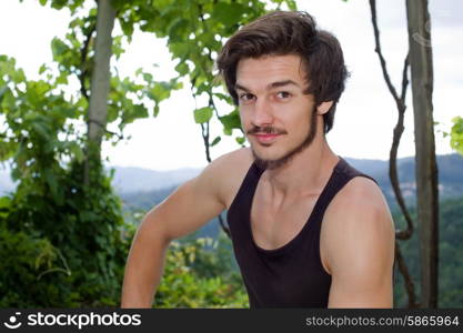 happy young casual man outdoor portrait