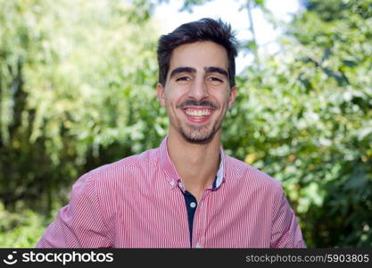 happy young casual man outdoor portrait