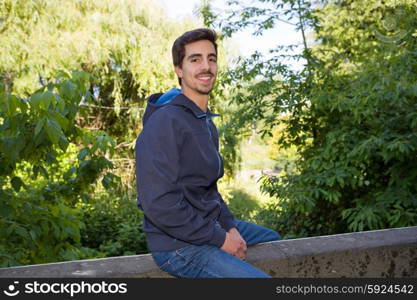 happy young casual man outdoor portrait