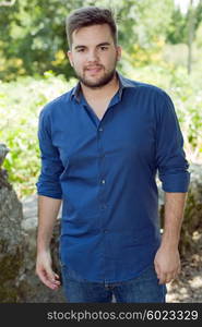 happy young casual man outdoor portrait