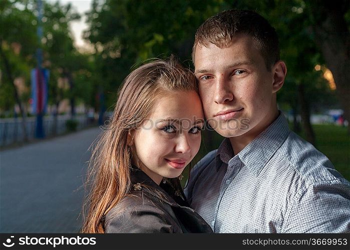 Happy young couple in love