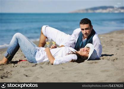 happy young couple in white clothing have romantic recreation and fun at beautiful beach on vacations