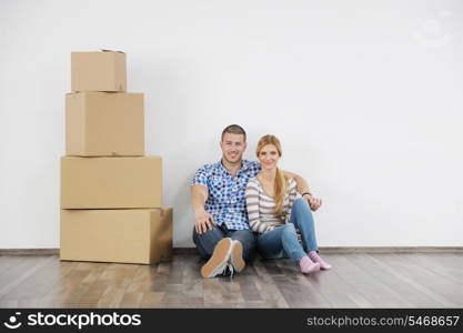 happy Young couple moving in new home