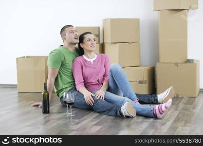 happy Young couple moving in new home