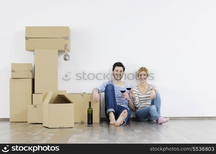 happy Young couple moving in new home