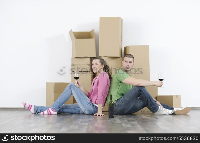 happy Young couple moving in new home