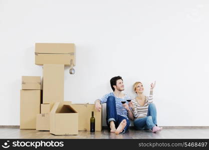 happy Young couple moving in new house