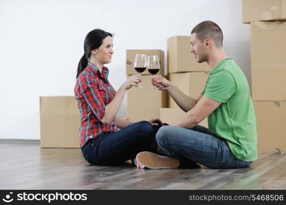 happy Young couple moving in new house