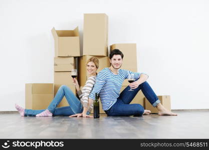 happy Young couple moving in new house