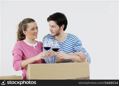 happy Young couple moving in new house