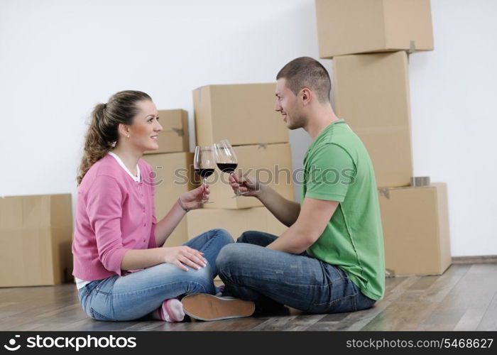 happy Young couple moving in new house