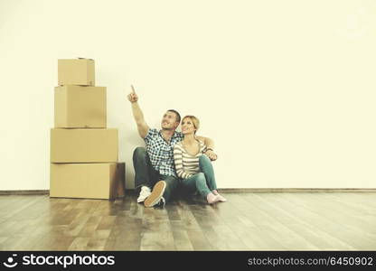 happy Young couple moving in new house