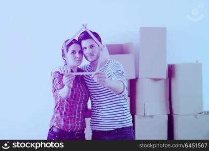 happy Young couple moving in new house