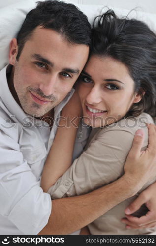 happy young couple relax at modern home living room indoor