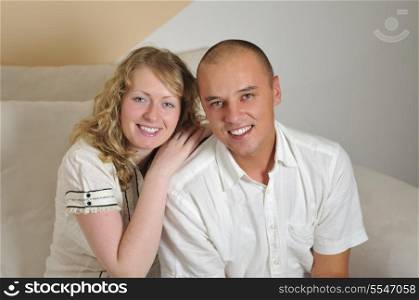 happy young couple smilling