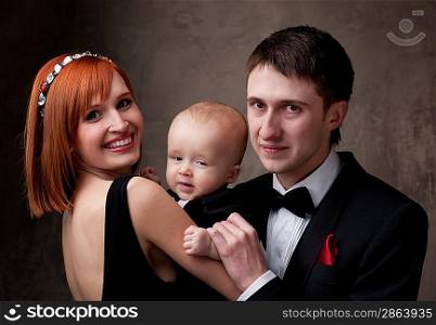 Happy young family.