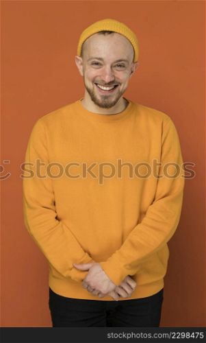 happy young man laughing