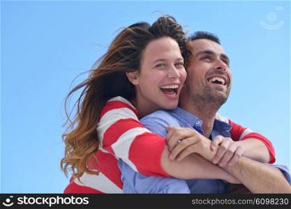 happy young romantic couple have fun relax smile at modern home indoor and outdoor