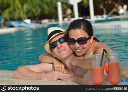 happy young romantic couple in love have fun running and relaxing on beautiful beach