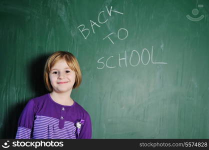 happy young school girl portrait on math class