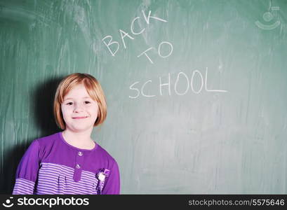 happy young school girl portrait on math class