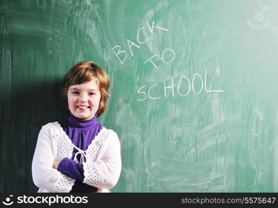 happy young school girl portrait on math class