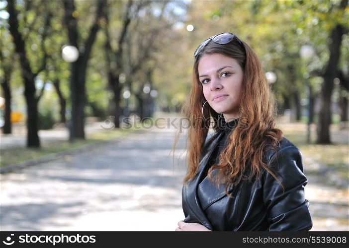 Happy young woman outdoors in nature