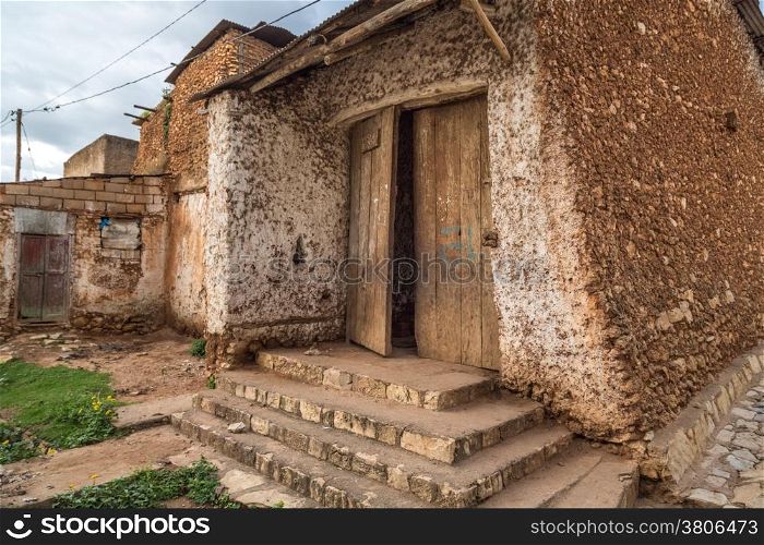 HARAR, ETHIOPIA - JULY 26,2014 - Buda Gate, also known as Badro bari, Karra Budawa, or Hakim Gate, is one of the entrances to Jugol, the fortified historic walled city included in the World Heritage List by UNESCO.