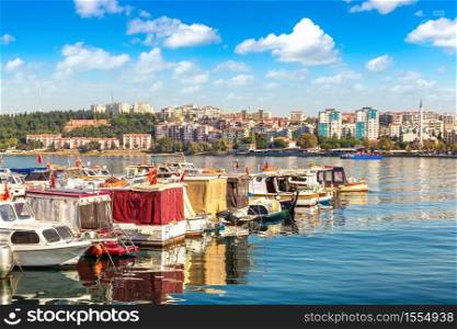 Harbour view in Canakkale in a beautiful summer day, Turkey.