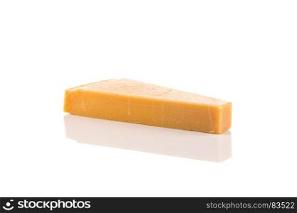 Hard cheese isolated on a white background