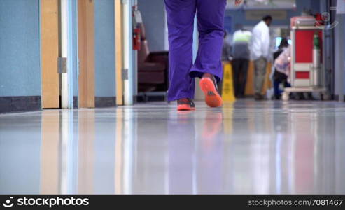 Hard working nurse and doctor in a hospital