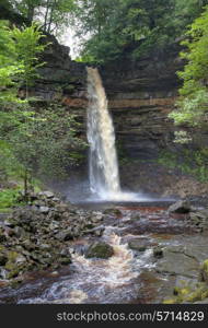 Hardraw Force waterfall, Yorkshire Dales National Park, England.