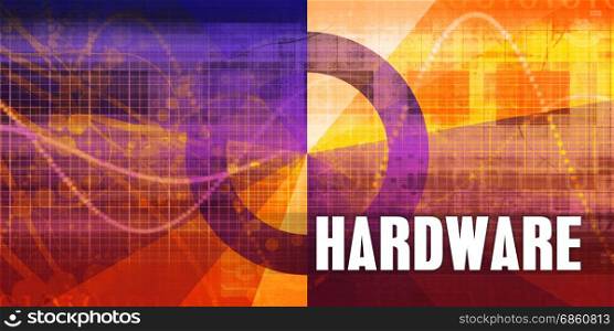 Hardware Focus Concept on a Futuristic Abstract Background. Hardware