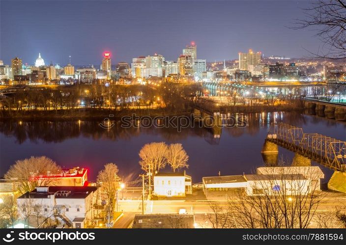 Harrisburg, Pennsylvania Skyline at Night