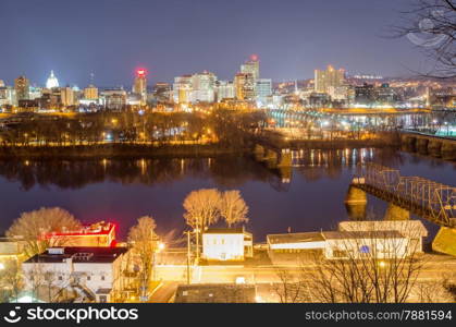 Harrisburg, Pennsylvania Skyline at Night